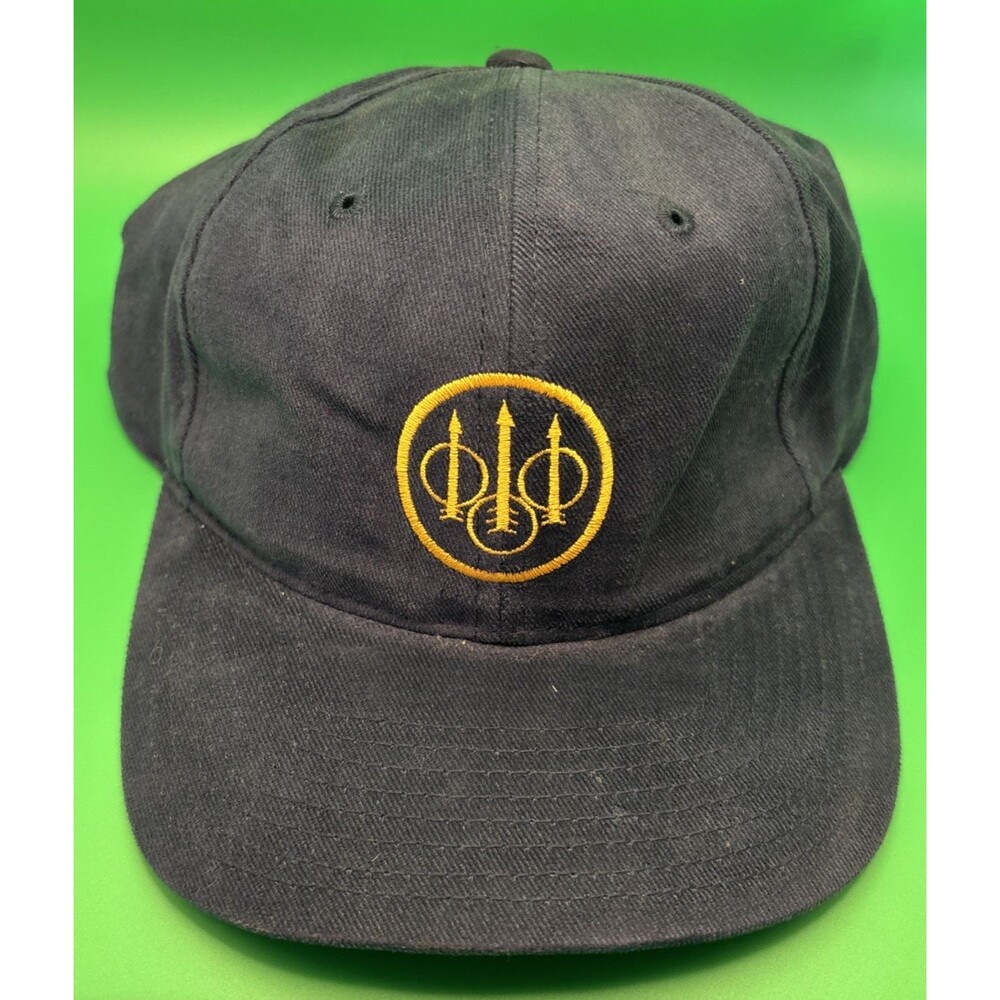 Beretta Baseball Cap Dad Hat Navy Blue Gold Embroidered Logo Adjustable Cotton